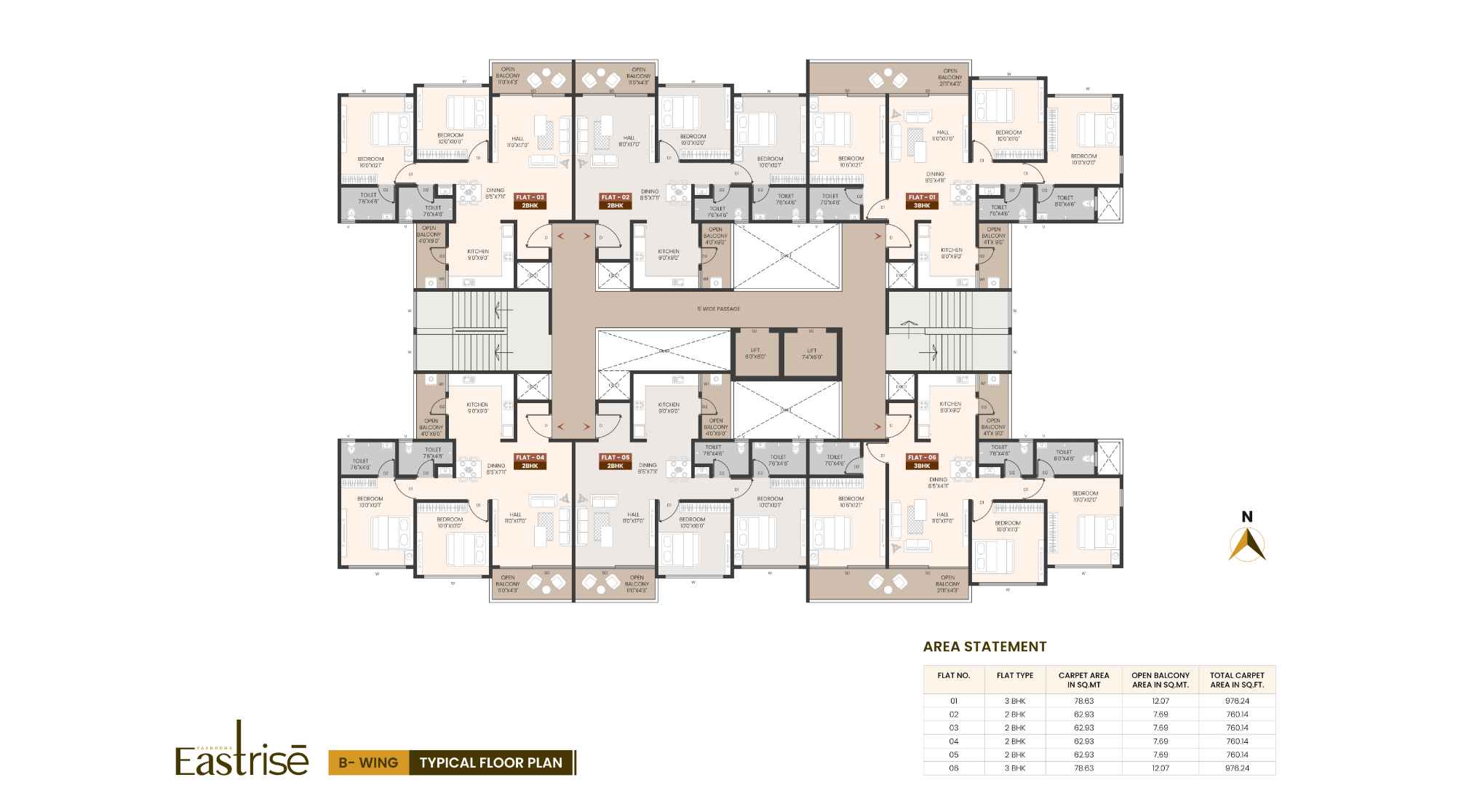 Yashodha-Eastrise-Typical-Floorplan-B-Wing